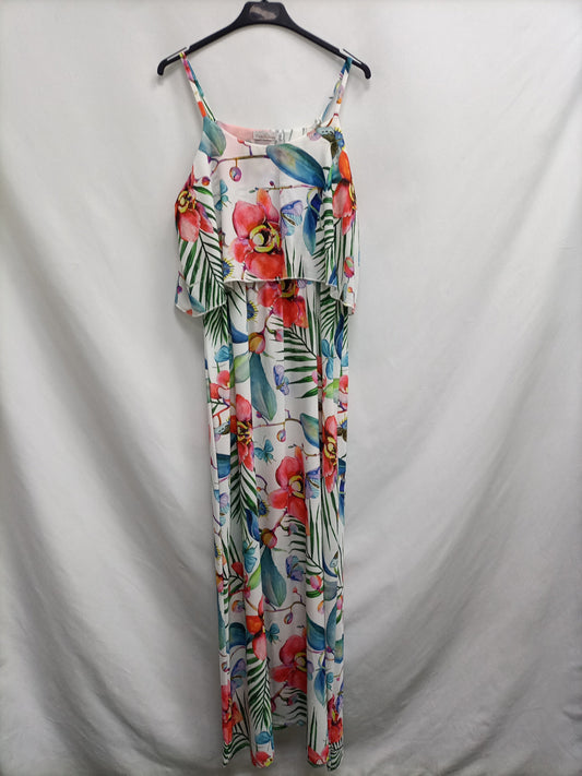 COTTONISSIMO. Vestido largo flores T.l