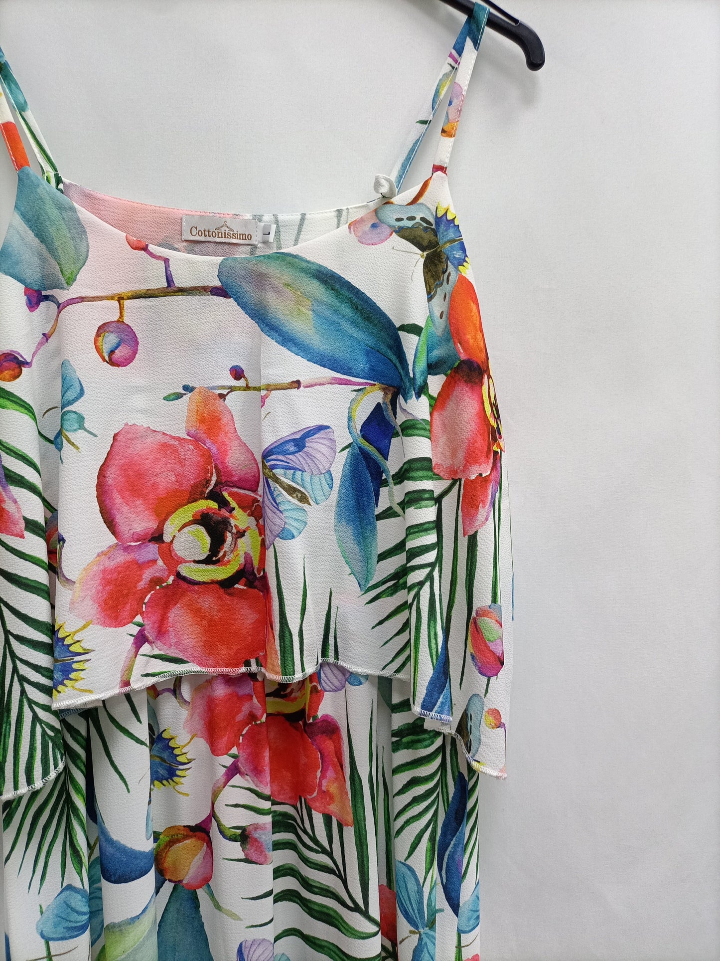 COTTONISSIMO. Vestido largo flores T.l