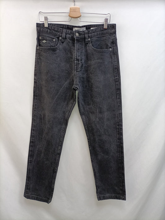 PULL&BEAR. Pantalón negro ancho T.40