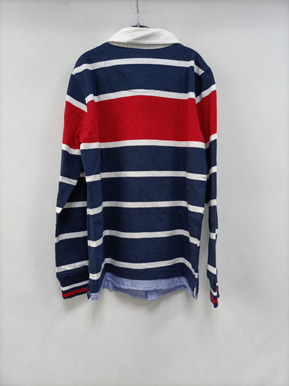 EL CORTE INGLÉS. Striped Jersey Polo Shirt, Size 7 Years