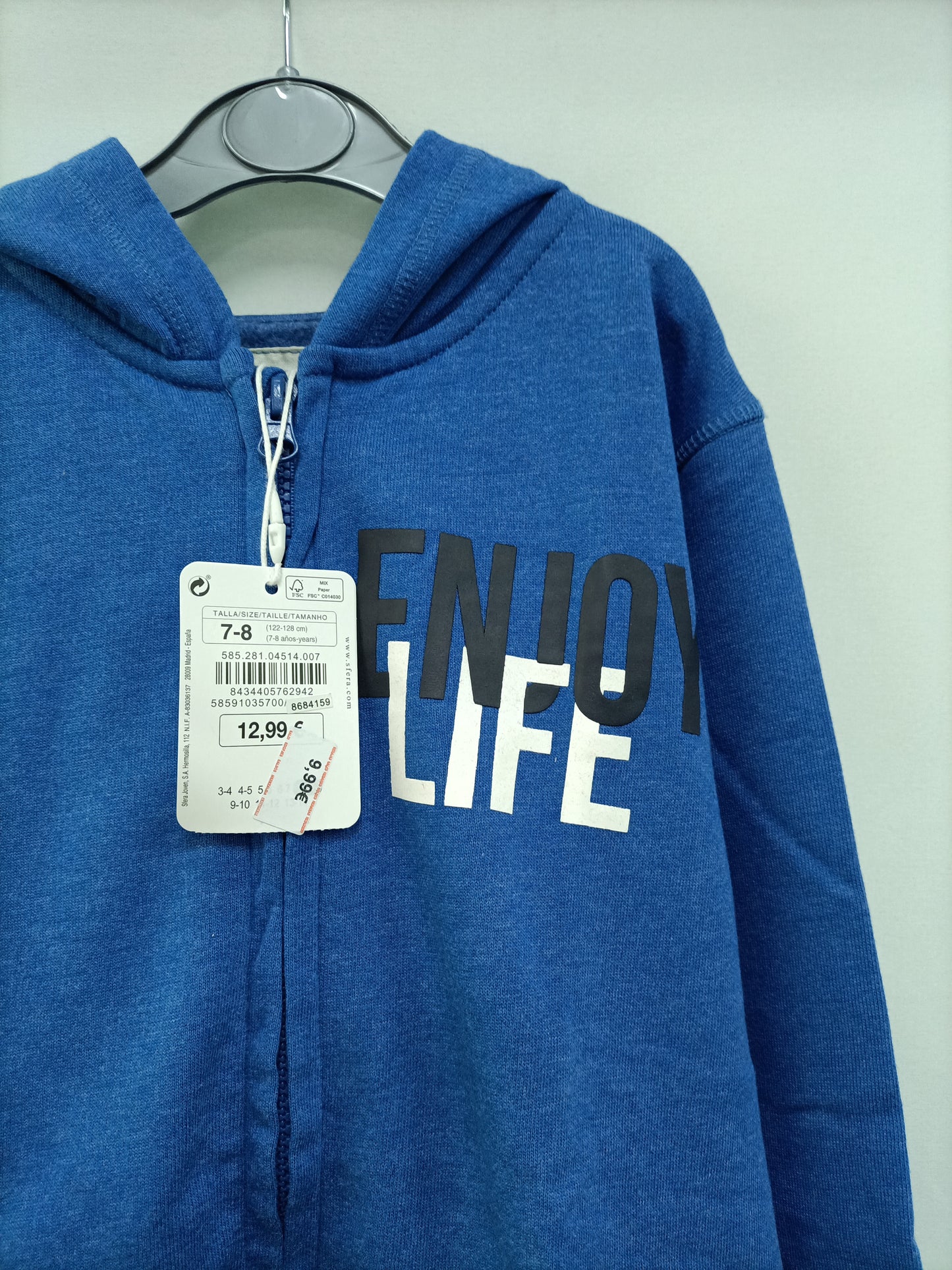 SFERA. Blue zip-up sweatshirt S.7-8 sñod