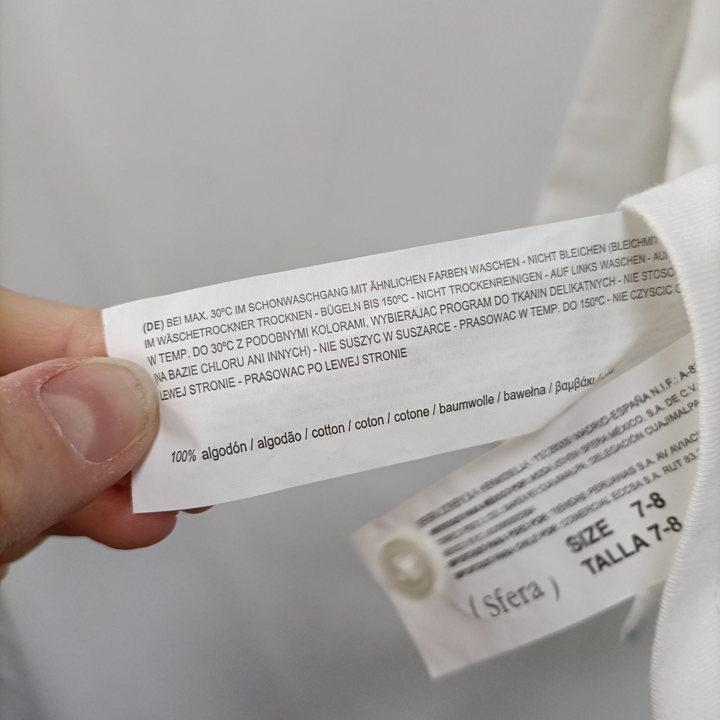 SFERA. White sweater/polo shirt, size 7-8 years