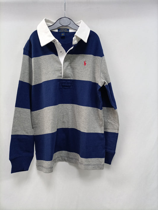 RALPH LAUREN. Striped sweater/polo shirt, size 7 years