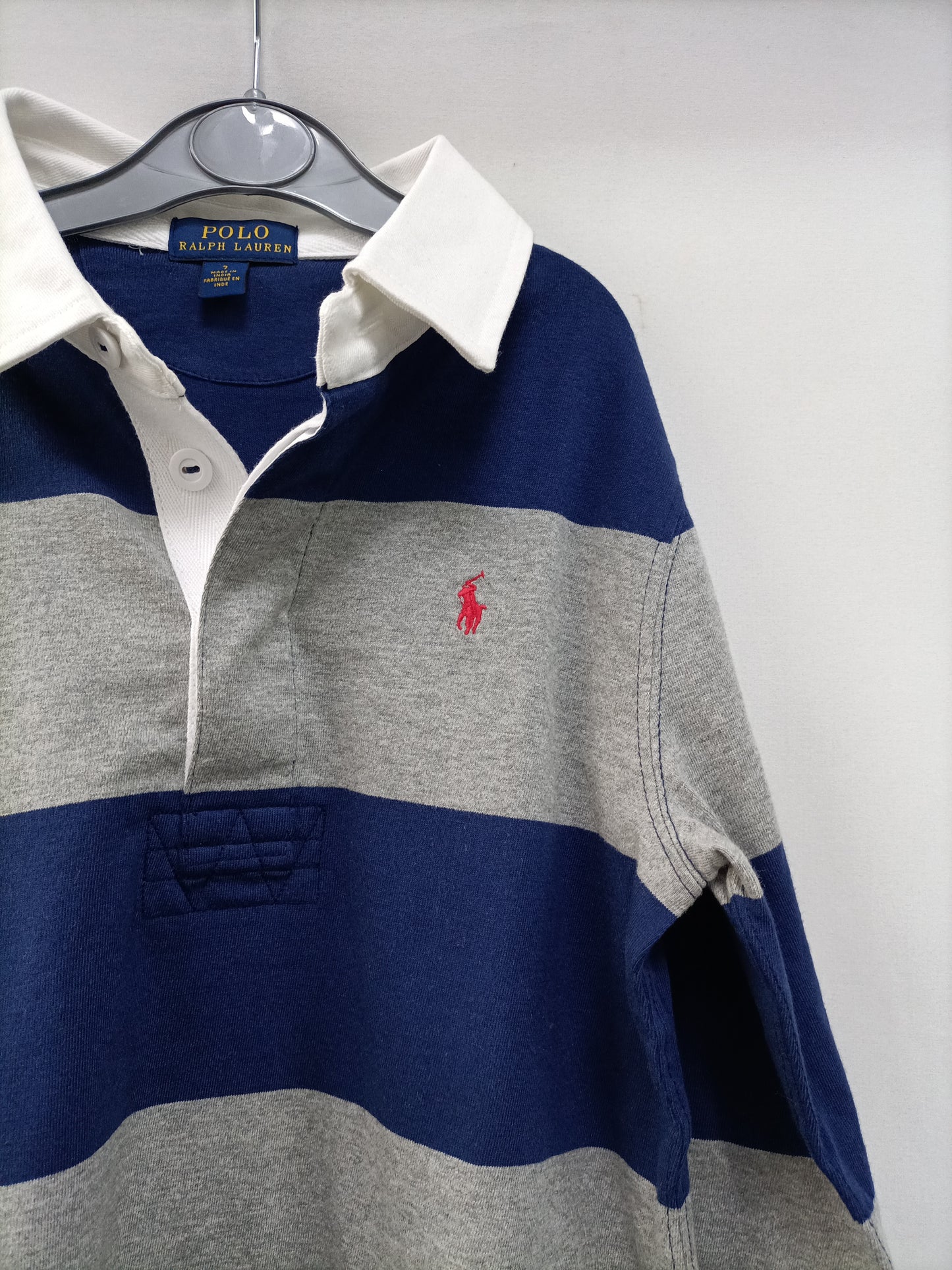 RALPH LAUREN. Striped sweater/polo shirt, size 7 years