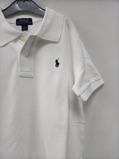 RALPH LAUREN.  Polo blanco  T.7 años