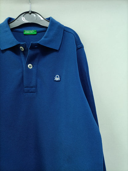 BENETTON. Polo azul T.7-8 años