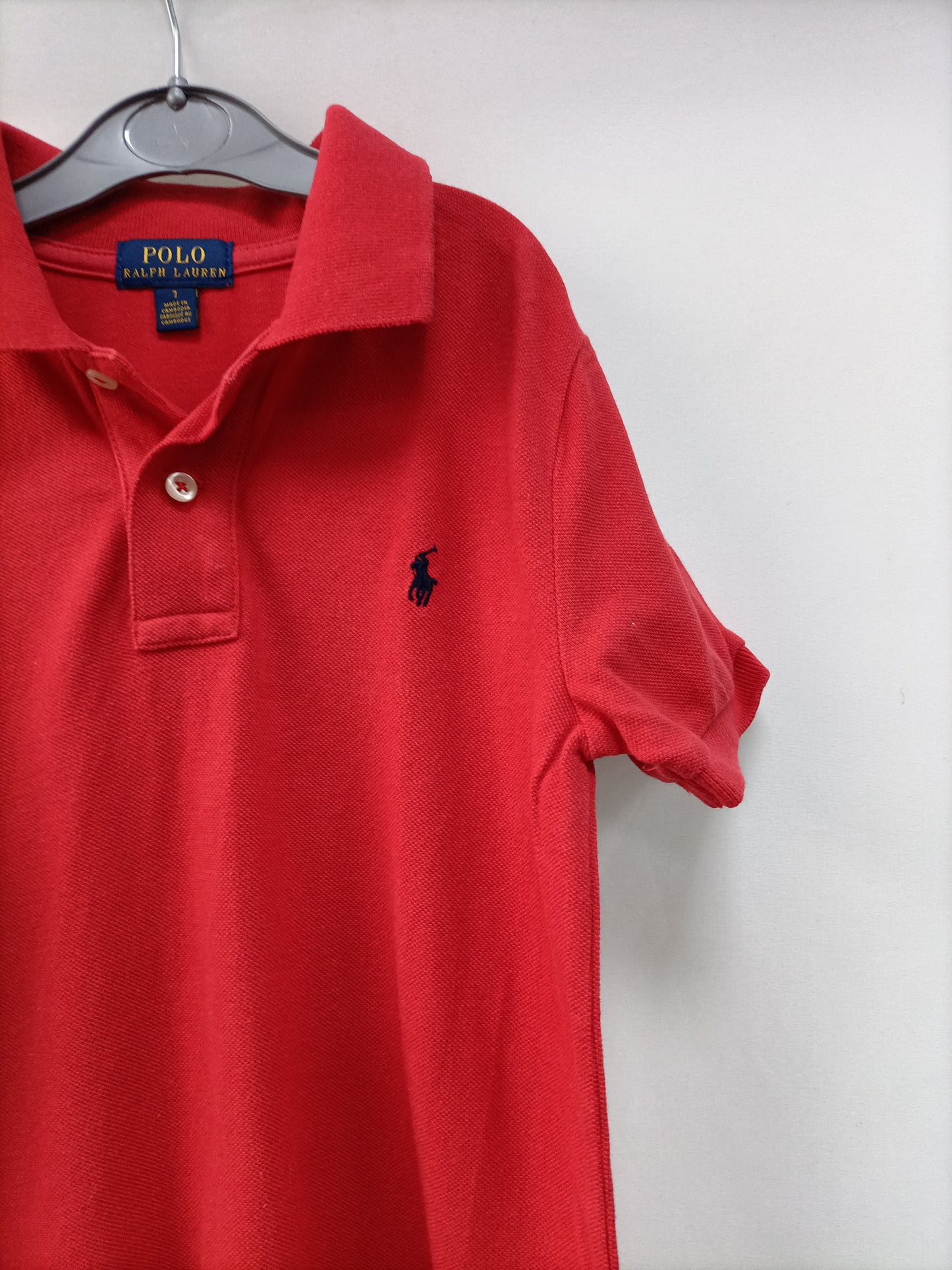 RALPH LAUREN. Polo rojo T.7 años