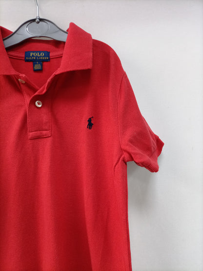 RALPH LAUREN. Polo rojo T.7 años