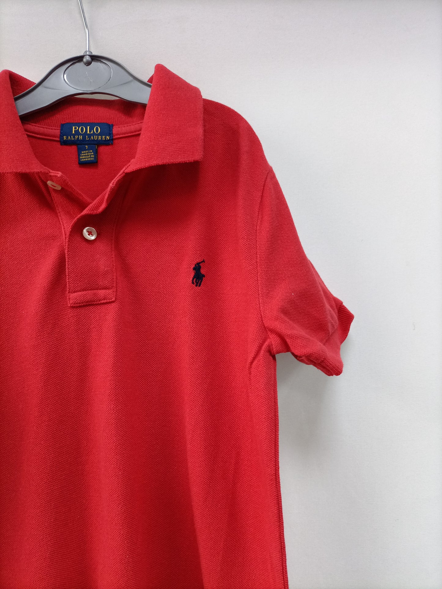 RALPH LAUREN. Polo rojo T.7 años