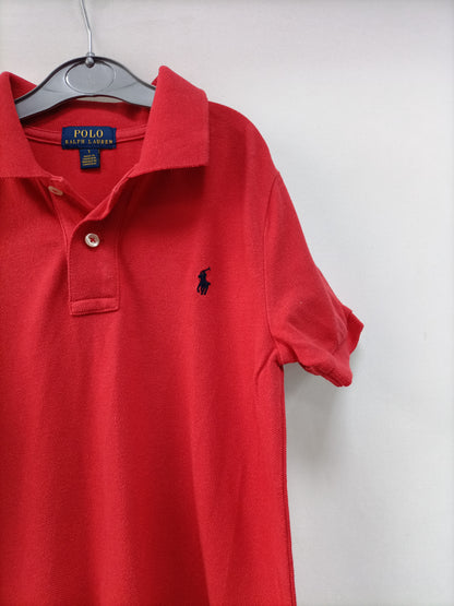 RALPH LAUREN. Polo rojo T.7 años