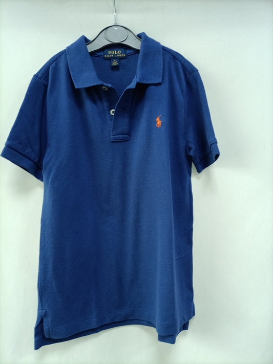 RALPH LAUREN. Blue polo shirt, size 6 years