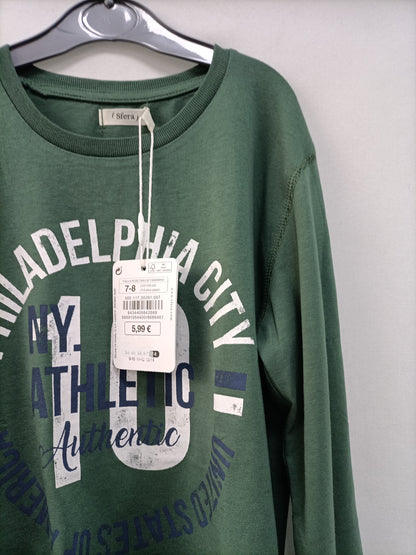 SFERA. Green letter T-shirt, size 7-8 years