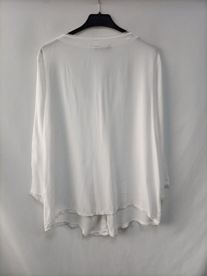 AZALEA. Blusa blanca fluida T.u(l)