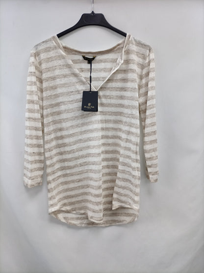 MASSIMO DUTTI. Striped linen T-shirt