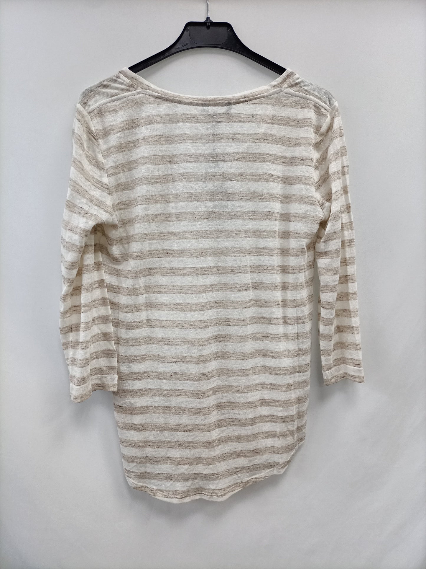 MASSIMO DUTTI. Striped linen T-shirt