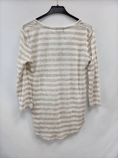 MASSIMO DUTTI. Striped linen T-shirt