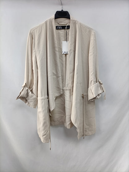 ZARA. Parka fina beige T.m