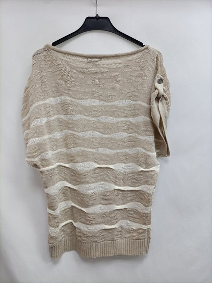 TOPSHOP. Top beige rayas T.38