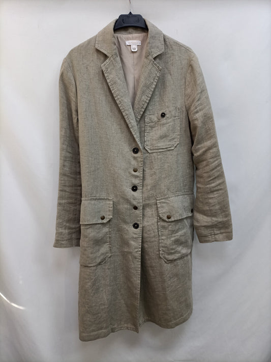 INTROPIA. Abrigo beige cruzado T.40