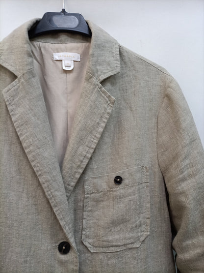 INTROPIA. Abrigo beige cruzado T.40