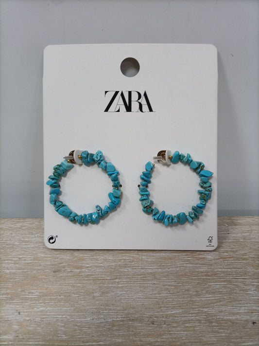 ZARA. Blue hoop earrings