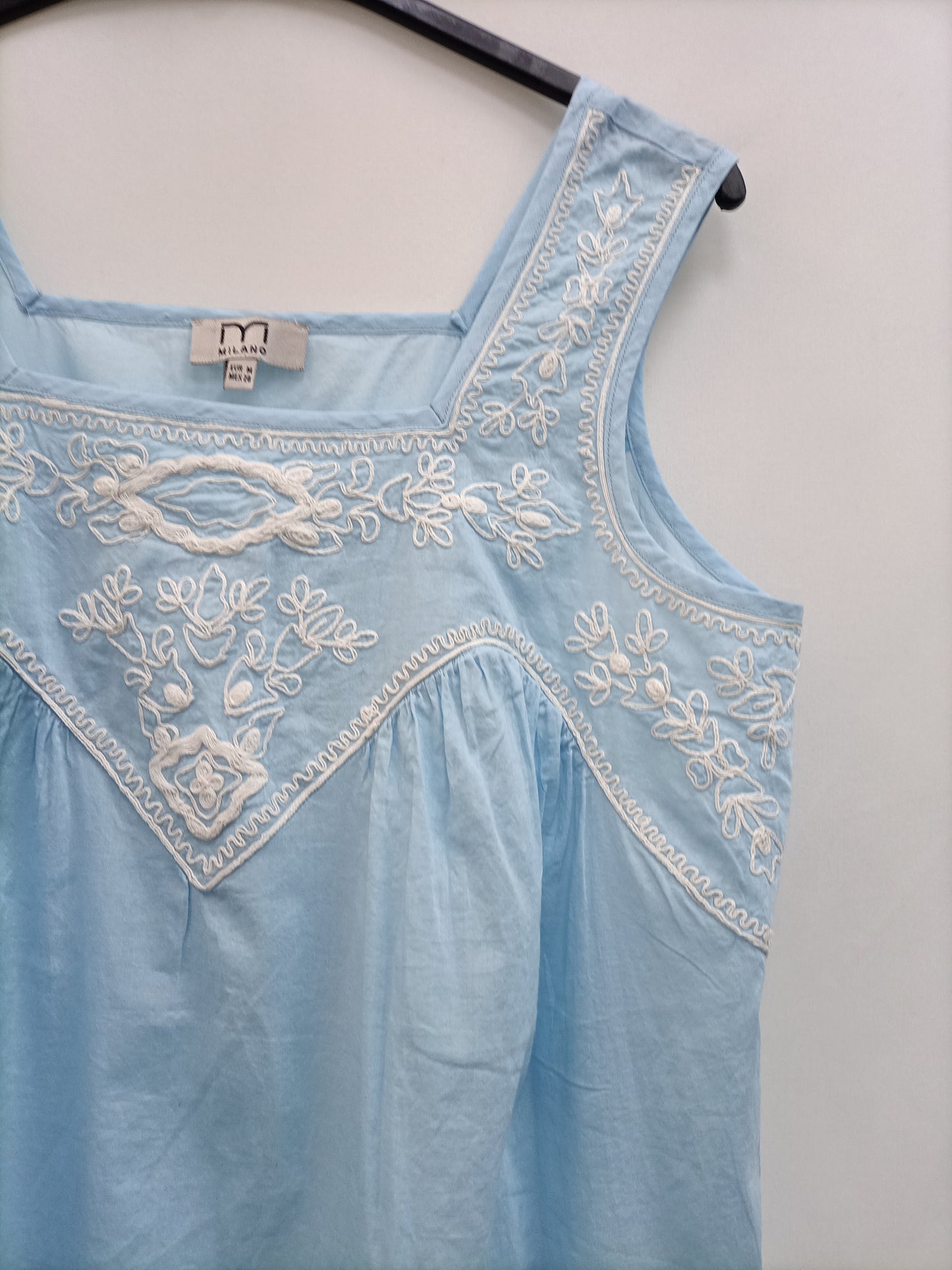 MILANO. Blue embroidered top Tm