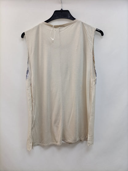 ZARA. Camiseta doble textura T.s