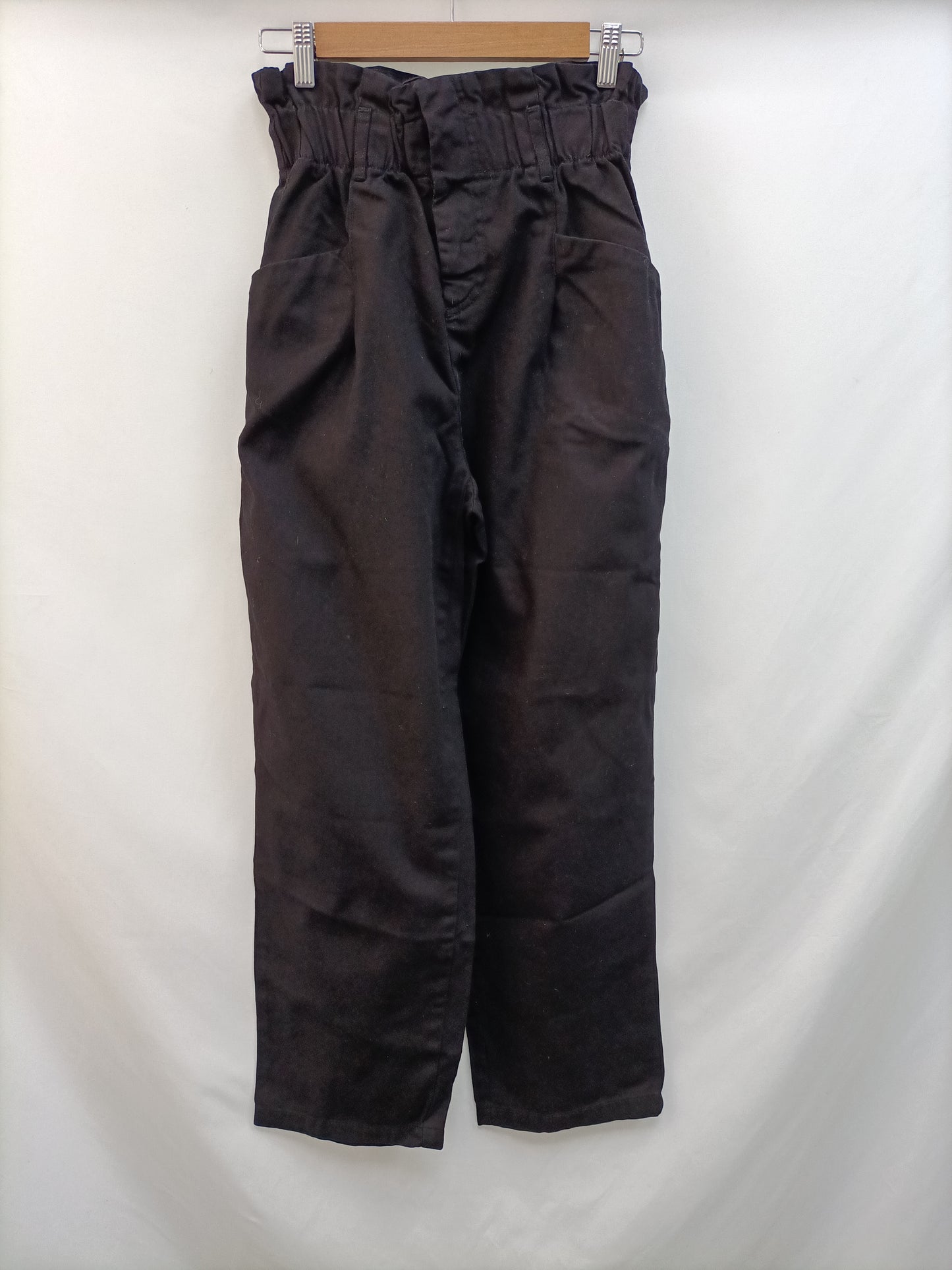 BERSHKA. Black slouchy trousers, size 38