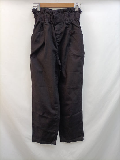 BERSHKA. Black slouchy trousers, size 38