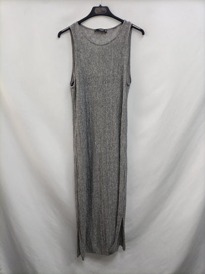 MANGO. Vestido gris jaspeado T.s
