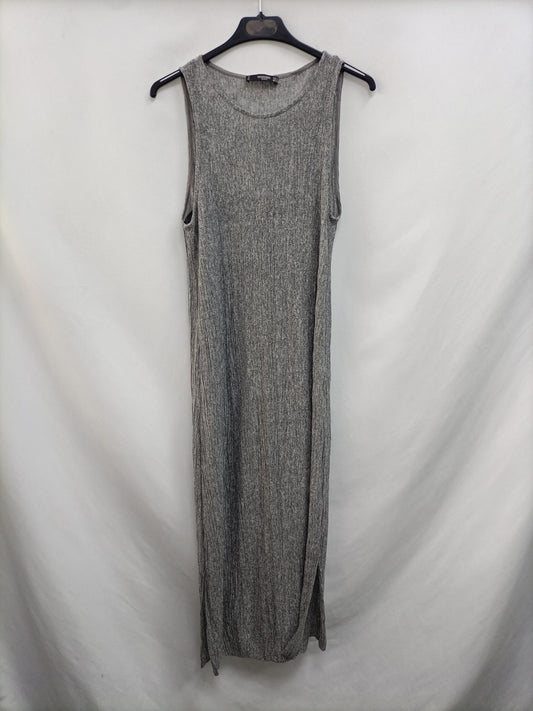 MANGO. Vestido gris jaspeado T.s