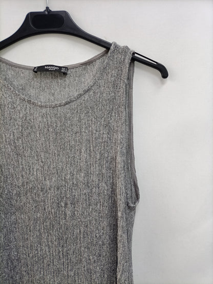 MANGO. Vestido gris jaspeado T.s