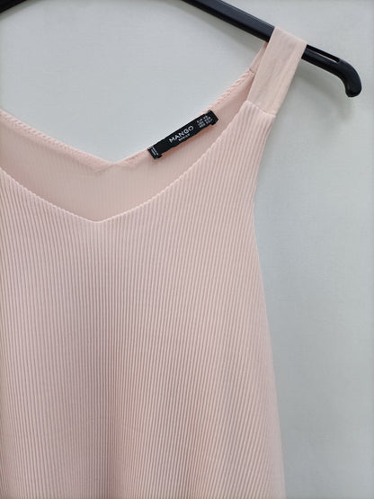 MANGO. Top rosa plisado T.xs