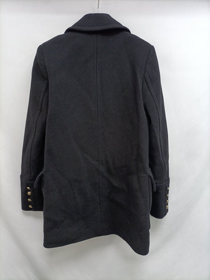 ZARA. Abrigo negro paño T.s