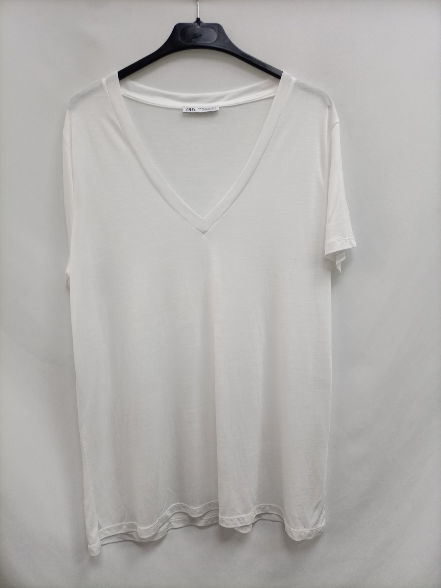 ZARA.Camisa blanca básica T.XL