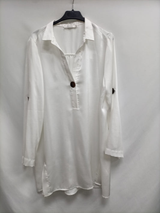 LAMORENA.Vestido blanco fluido T.XL