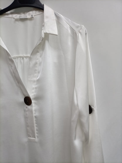 LAMORENA.Vestido blanco fluido T.XL
