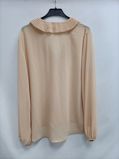 MarketOTRAS.Blusa nude volantes T.XL