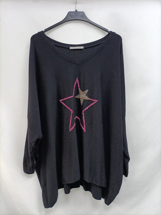 OTRAS.Jersey negro estrella tu (m/l)
