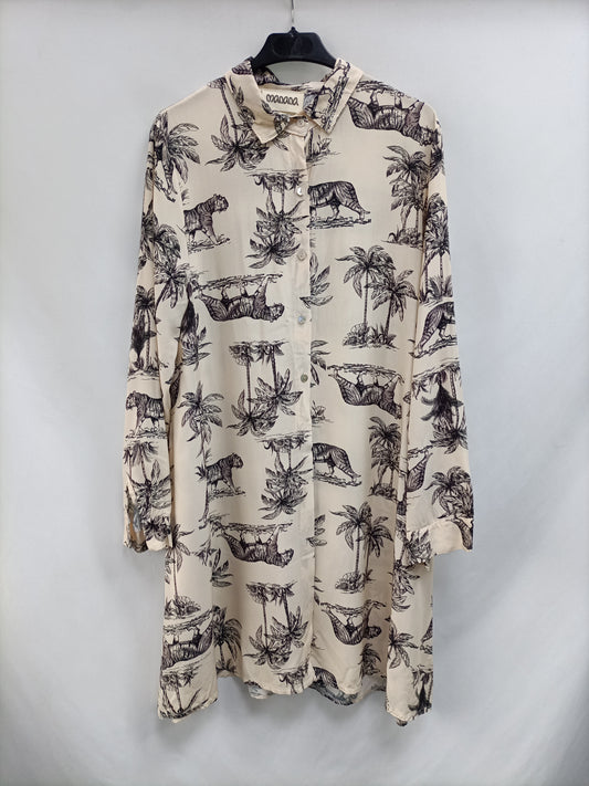 MANANA.Vestido corto camisero selva T.XL