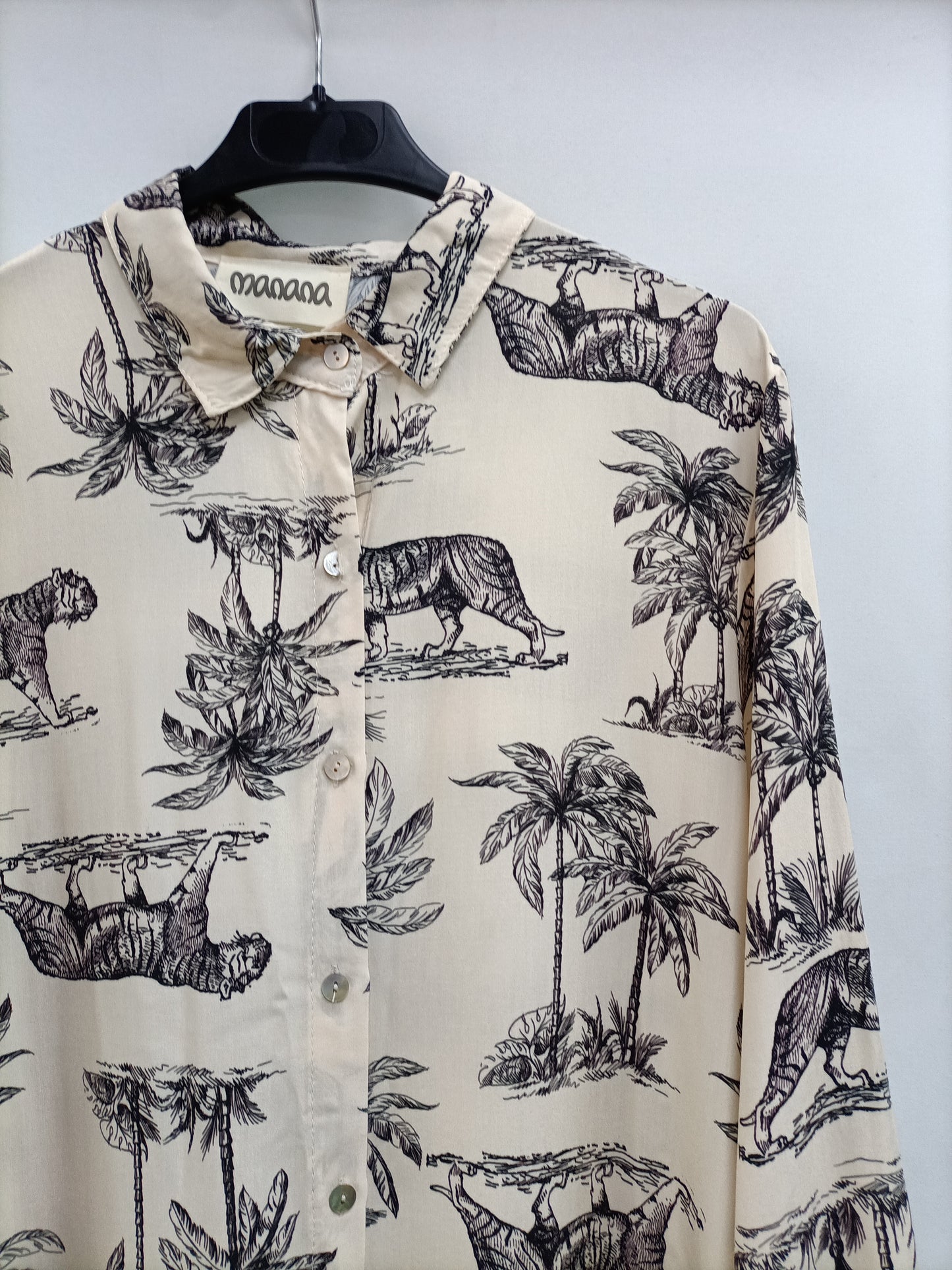 MANANA.Vestido corto camisero selva T.XL