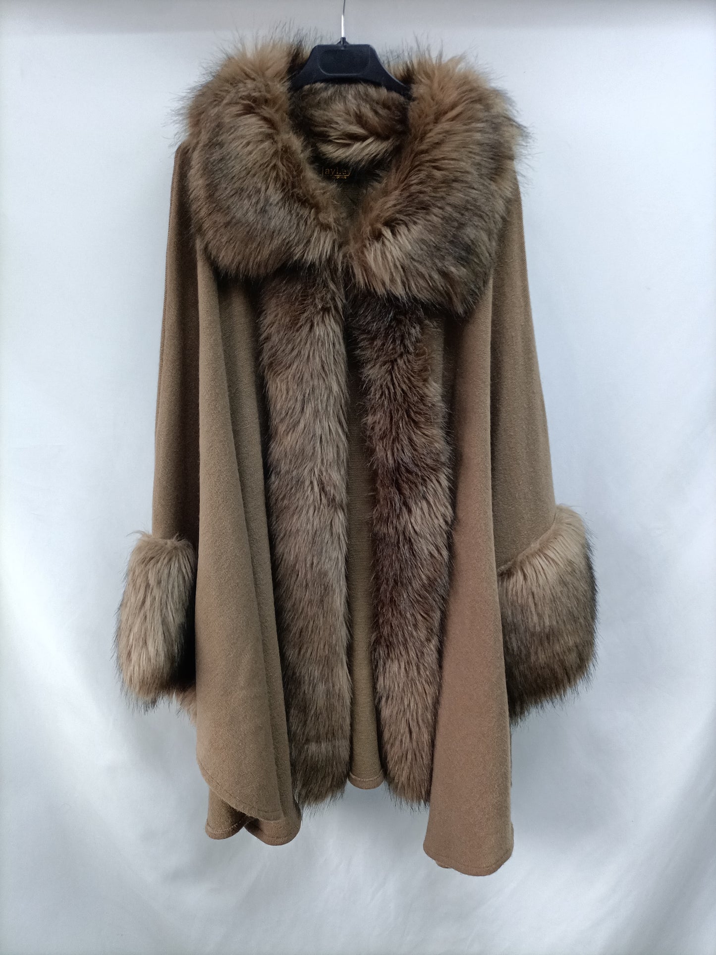 OTRAS.Abrigo punto y pelo beige TU (m/l)