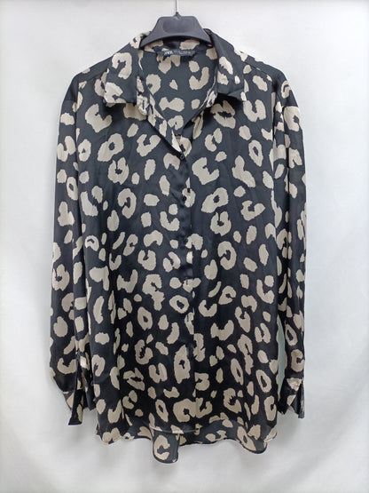 ZARA.Fluid animal print blouse TL
