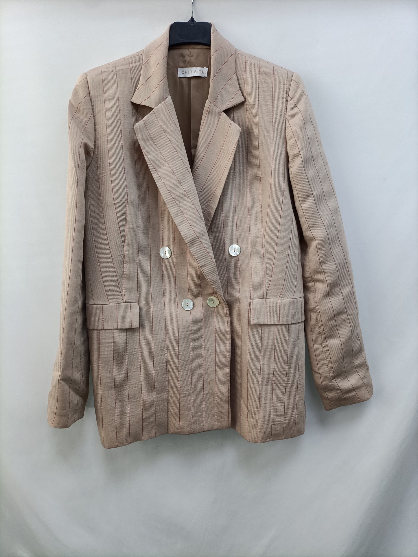 CHIRIBITA. Blazer beige rayas T.36