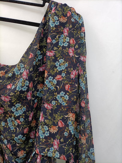 MANGO. Blue floral dress TM