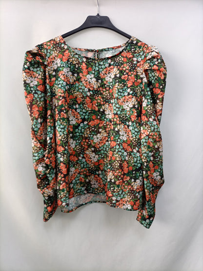 OTHERS. Black floral blouse Ts/m