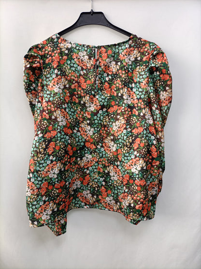 OTHERS. Black floral blouse Ts/m