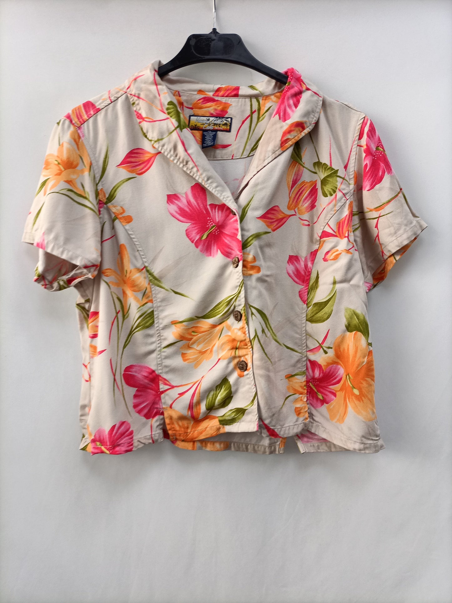 HAVANA JACKS. Beige floral Ts shirt
