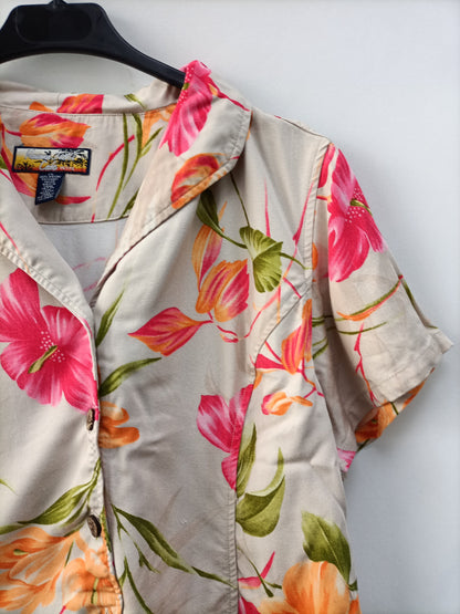 HAVANA JACKS. Beige floral Ts shirt