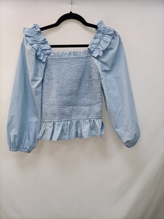 THE DROP. Blue honeycomb top T.xs